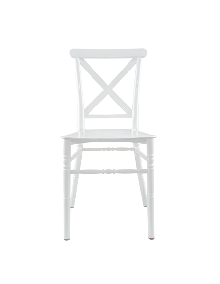 6 chaises Sidney blanches vintage polypropylène idéales restauration événements