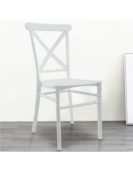 6 chaises Sidney blanches vintage polypropylène idéales restauration événements