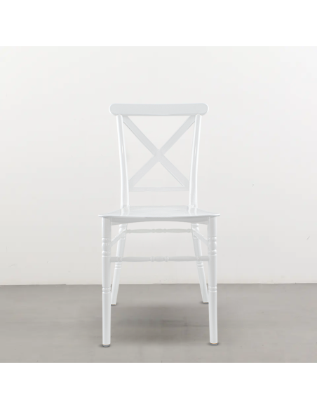 6 chaises Sidney blanches vintage polypropylène idéales restauration événements