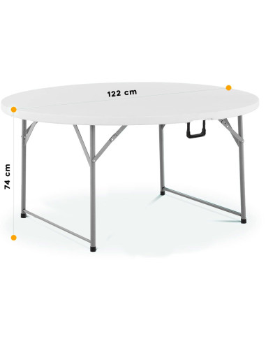 Table pliante ronde ASIA 122 cm résine blanche...