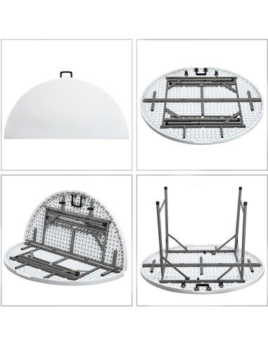 Table pliante ronde ASIA 122 cm résine blanche...