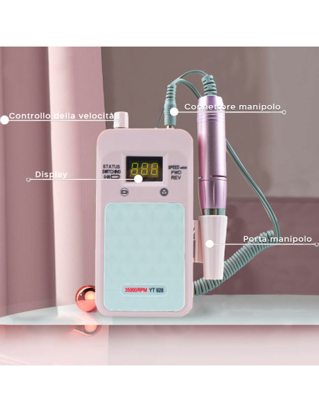 Mini ponceuse à ongles professionnelle 35000 RPM portable sans fil rechargeable