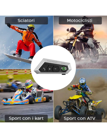 Kit d'appel sans fil pour casque de moto avec écouteurs Bluetooth étanches