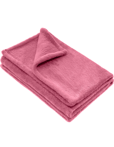 Plaid en peluche unicolore pour lit individuel...