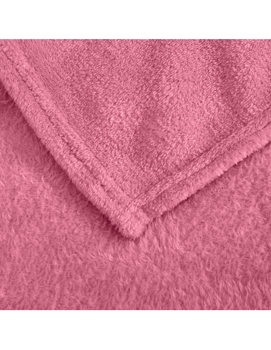 Plaid en peluche unicolore pour lit individuel...