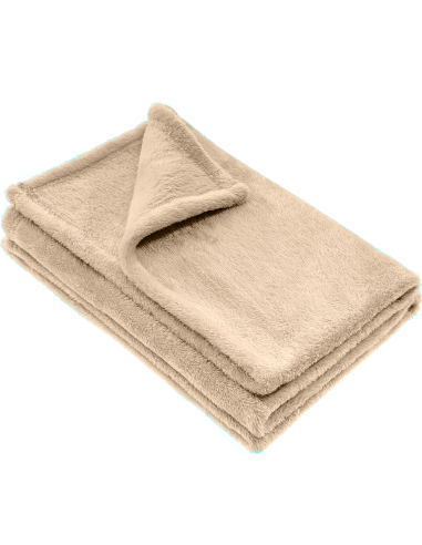 Plaid en peluche unicolore pour lit individuel...