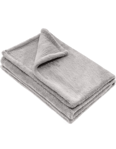 Plaid en peluche unicolore pour lit individuel...