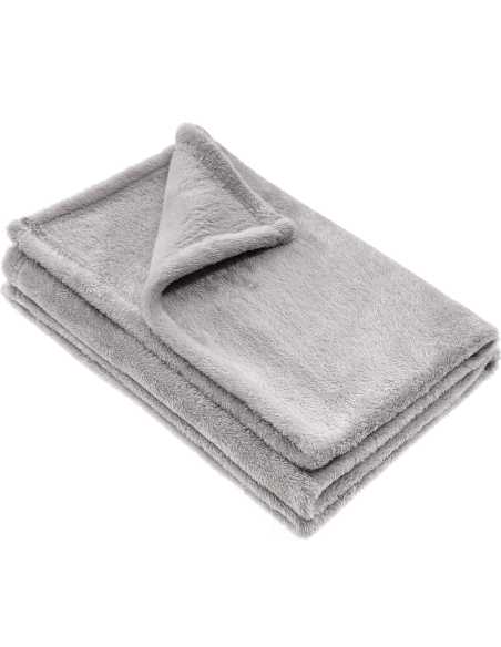 Plaid en peluche unicolore pour lit individuel Barcelone 230x160cm en peluche
