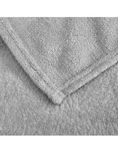 Plaid en peluche unicolore pour lit individuel...