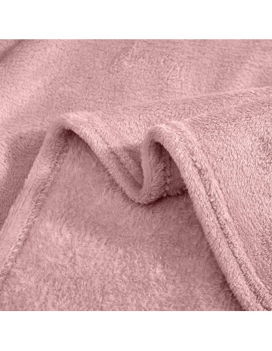 Plaid en peluche unicolore pour lit individuel...
