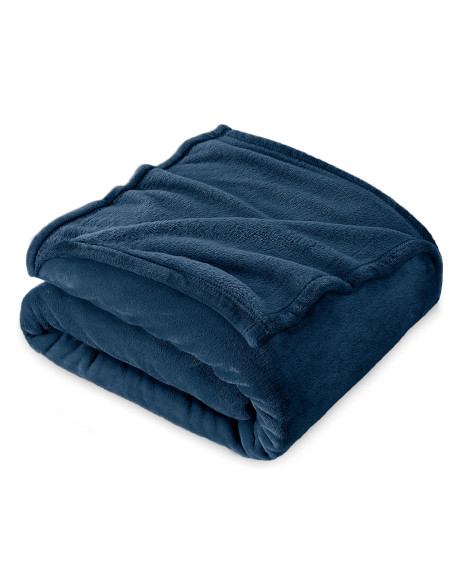 Couverture lisse pour lit matrimonial Barcelone 210x240cm, en peluche très douce