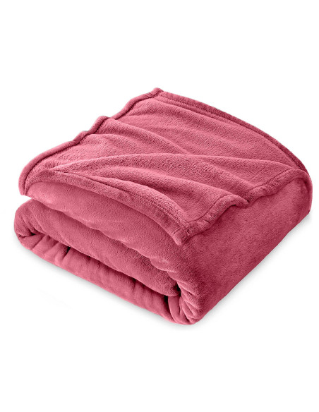 Couverture lisse pour lit matrimonial Barcelone 210x240cm, en peluche très douce