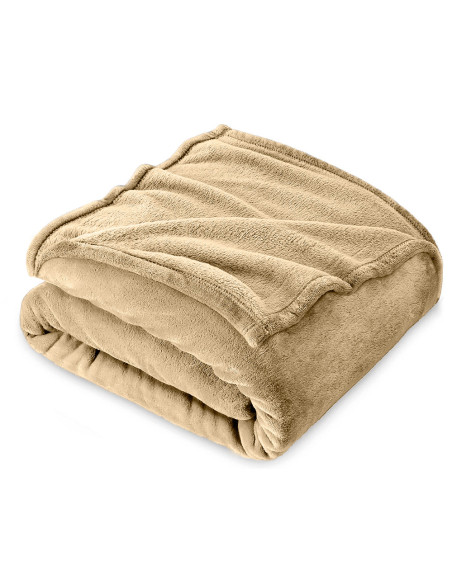 Couverture lisse pour lit matrimonial Barcelone 210x240cm, en peluche très douce