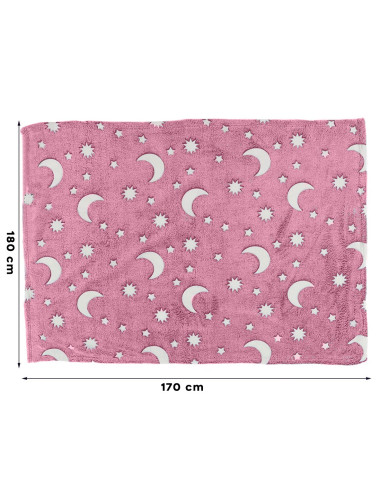 Couverture magique enfants en peluche rose avec...