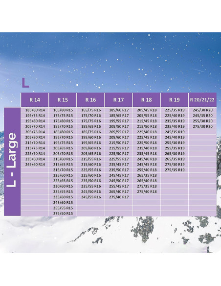 Ensemble 2 chaînes à neige en tissu homologuées EN 16662 pour pneus de voiture