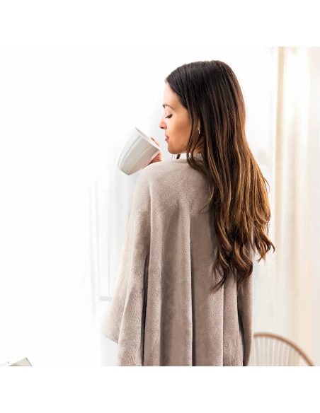 Châle avec cordon pour femme doux chaud pour l'hiver à la maison taille unique