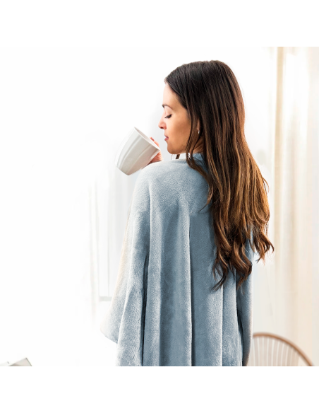 Châle avec cordon pour femme doux chaud pour l'hiver à la maison taille unique