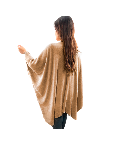 Châle avec cordon pour femme doux chaud pour l'hiver à la maison taille unique