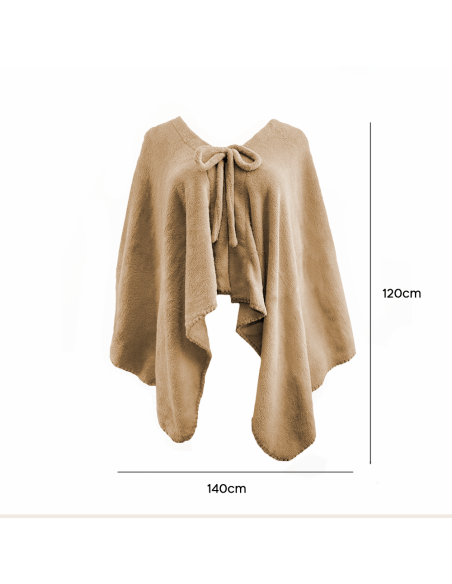 Châle avec cordon pour femme doux chaud pour l'hiver à la maison taille unique