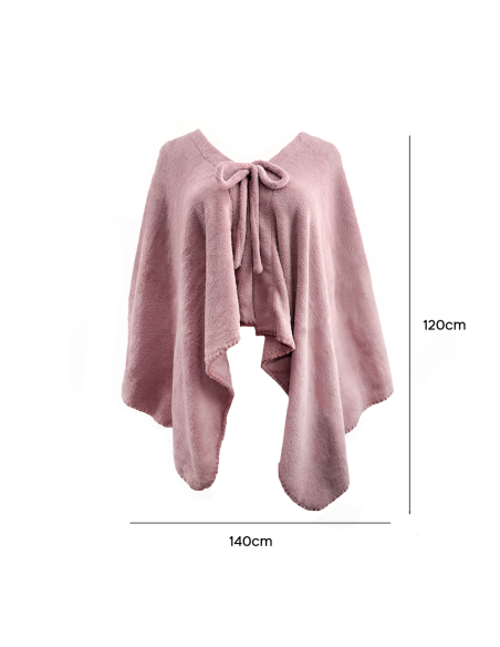 Châle avec cordon pour femme doux chaud pour l'hiver à la maison taille unique