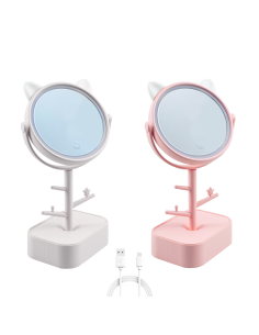 Miroir cosmétique lumière LED rechargeable pour table...