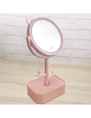 Miroir cosmétique lumière LED rechargeable pour...