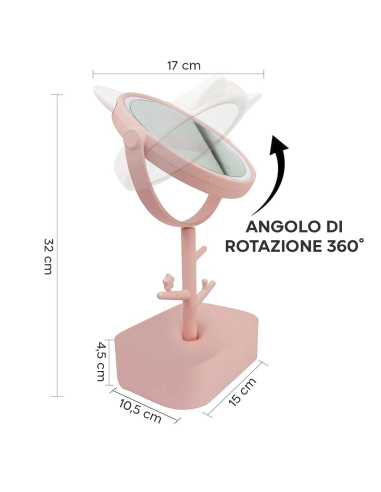 Miroir cosmétique lumière LED rechargeable pour...