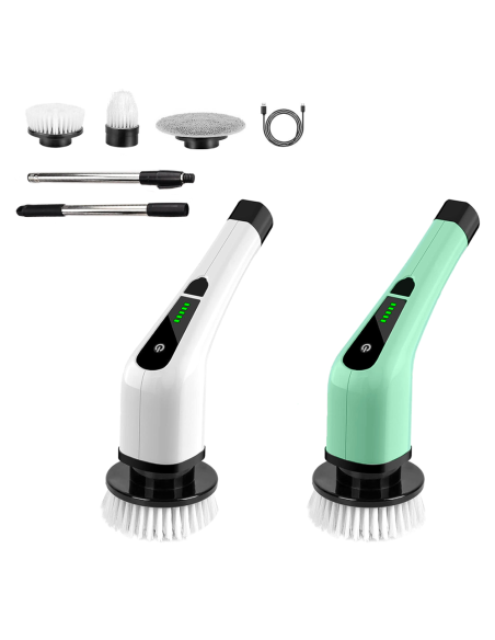 Brosse Électrique Rotative Sans Fil 3 en 1 pour Surfaces avec 3 Têtes