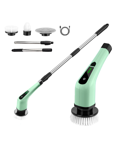 Brosse Électrique Rotative Sans Fil 3 en 1 pour Surfaces avec 3 Têtes