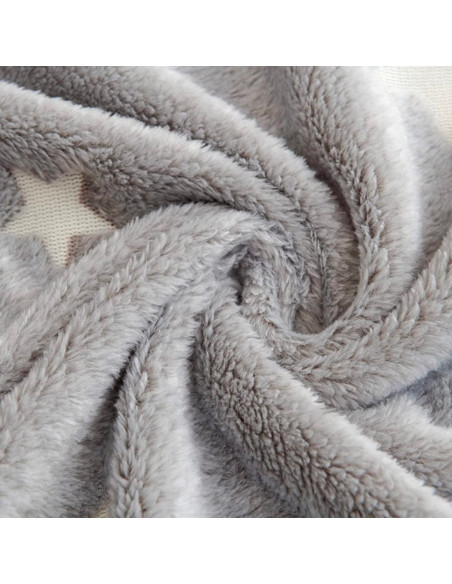 Couverture Magique Enfants Plaid d'Hiver en Peau Grise avec Motif Fluorescent