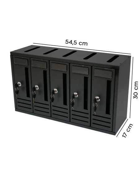 Boîte aux lettres verticale 5 places Iron Grey 900.5 52x18x30h