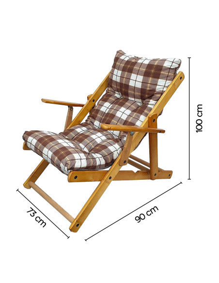 MAS011 Fauteuil inclinable en hêtre Amalfi ArtLegno 108x65x60cm 2 couleurs