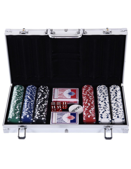 Set pour poker professionnel 300 Fiches avec estuche et 2 Barajas de cartas
