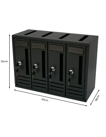 Boîte aux lettres verticale 4 places copropriété ARTIGIAN FERRO 900.4 43x18x30cm