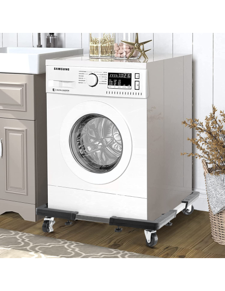 Chariot base mobile et réglable pour lave-linge, sèche-linge réfrigérateur 90KG