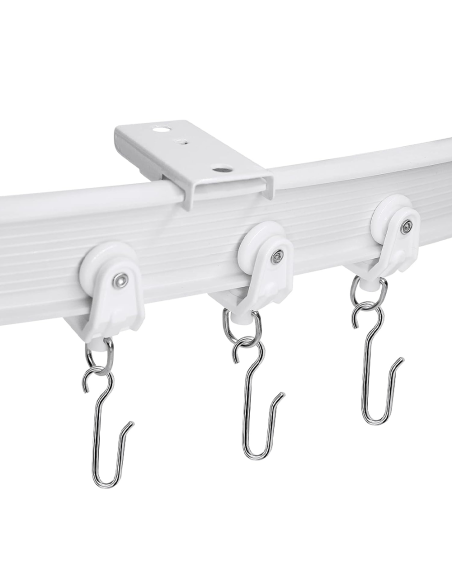 Rail rideau flexible PVC de 5 mètres Pliable et Coulissant Séparateur de pièces