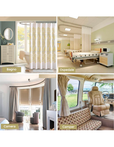 Rail rideau flexible PVC de 5 mètres Pliable et...