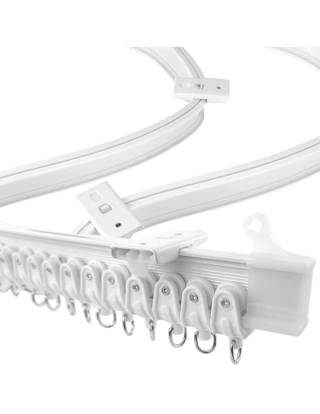 Rail rideau flexible PVC de 5 mètres Pliable et Coulissant Séparateur de pièces