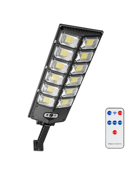 Lampadaire Solaire 1000 lumen avec Détecteur Mouvement Télécommande IP65 W789B-6