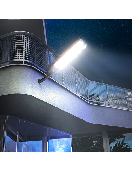 Lampadaire Solaire 1000 lumen avec Détecteur Mouvement Télécommande IP65 W789B-6