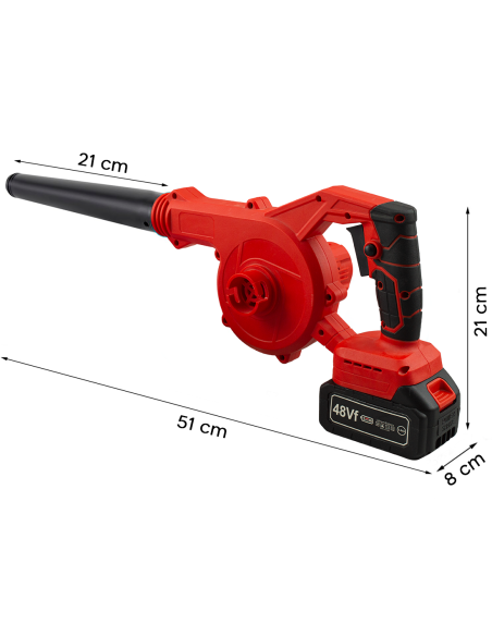 Aspirateur souffleur à batterie sans fil rechargeable 18 V avec sac