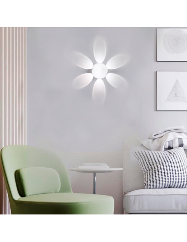 Applique Murale Ronde avec 6 LED 18W Éclairage Intérieur Design Moderne Blanc