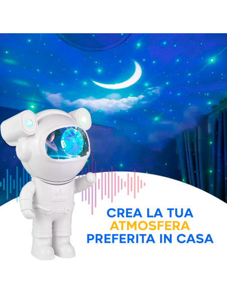 Projecteur d'étoiles astronautique avec Bluetooth, minuterie et télécommande