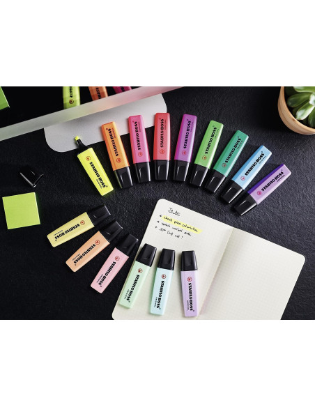 Marqueurs STABILO BOSS ORIGINAL ensemble 15 couleurs variées, 9 néon + 6 pastel