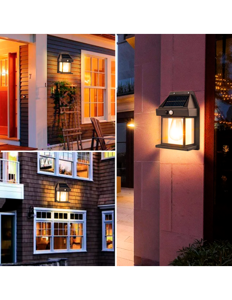 Lampe murale solaire rechargeable l'extérieur BK-888 lumière capteur mouvement