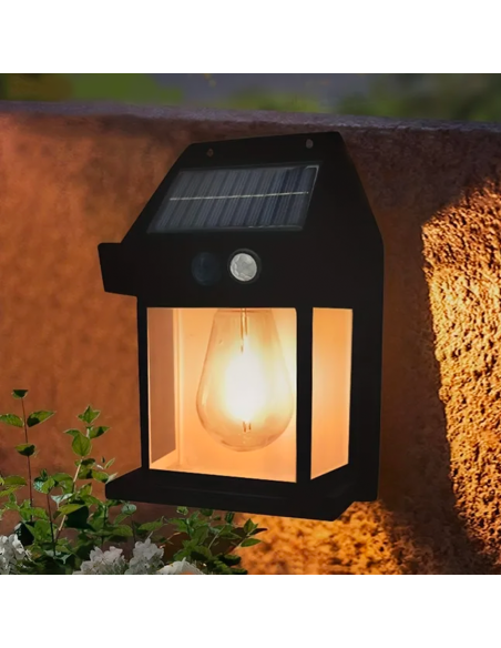 Lampe murale solaire rechargeable l'extérieur BK-888 lumière capteur mouvement