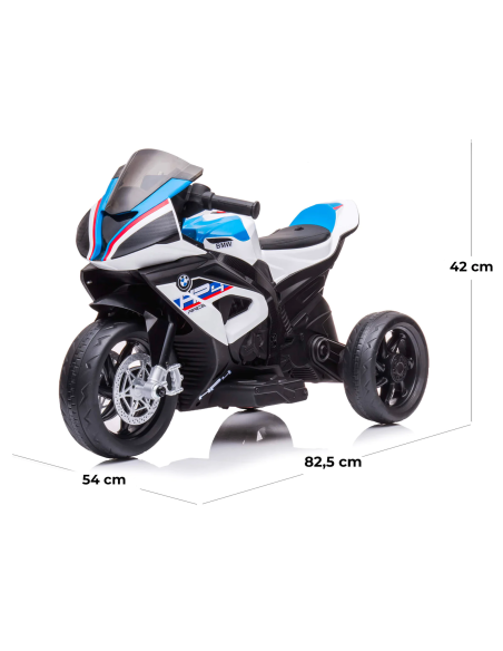 Moto électrique pour enfants BMW HP4 Sport à 3 roues avec licence officielle 12V