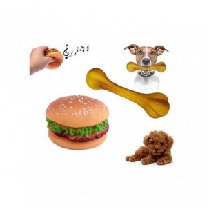 Jeu en caoutchouc souple pour chiens et chats - plusieurs motif -