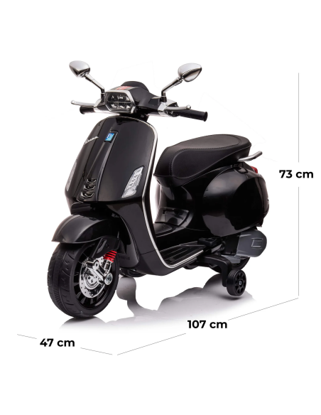 Moto électrique enfants LT941 Piaggio Vespa Sprint 12V avec lumières et sons LED
