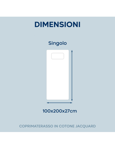 Housse matelas lit individuel coton Jacquard...